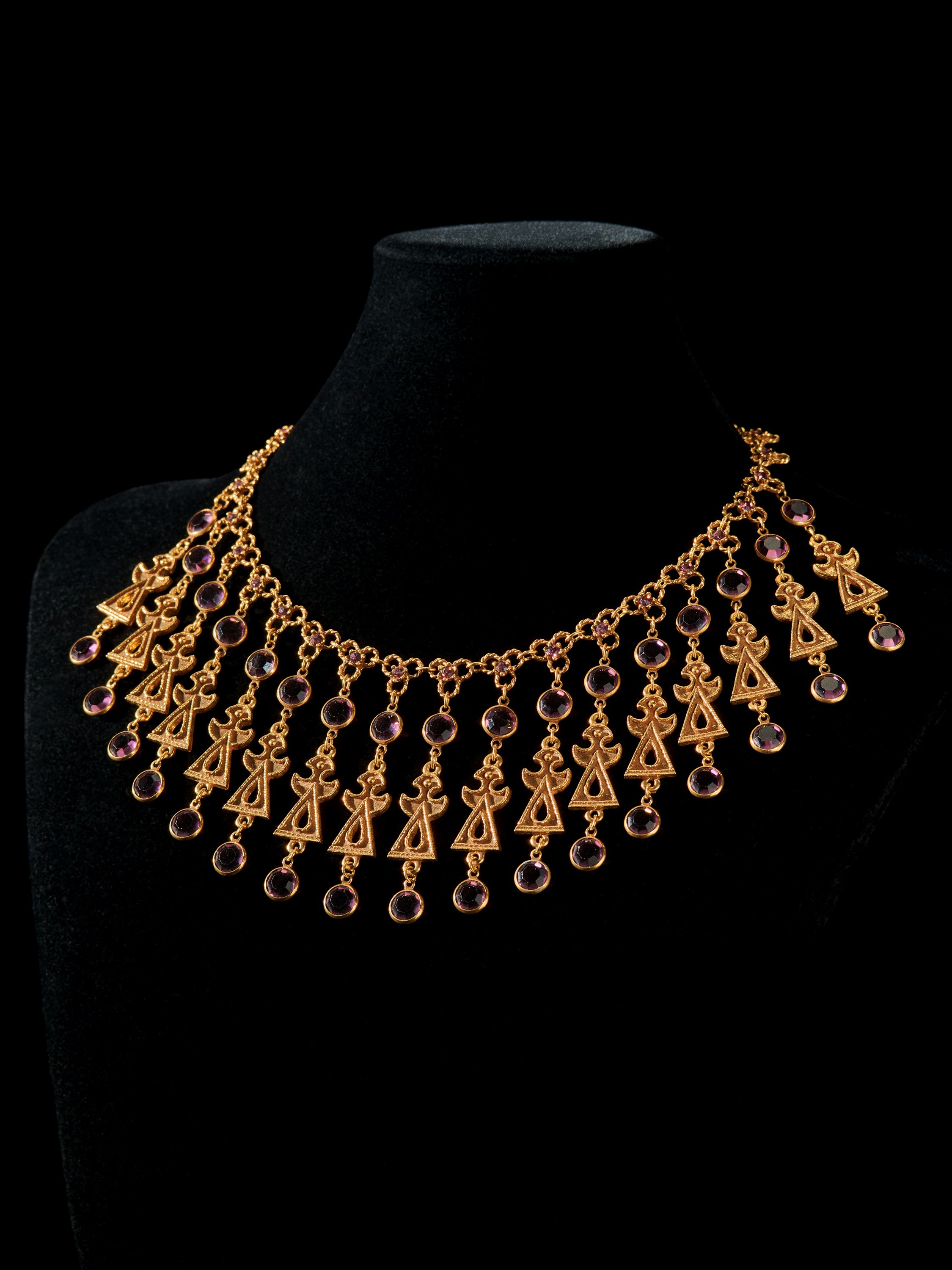Gold Tone Intricate Collar Necklace