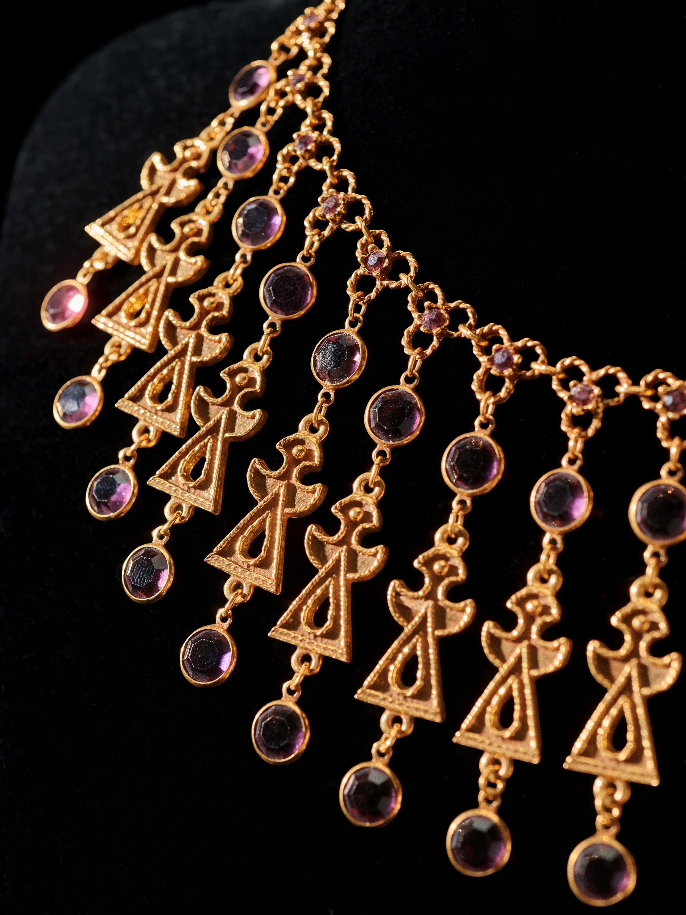 Gold Tone Intricate Collar Necklace