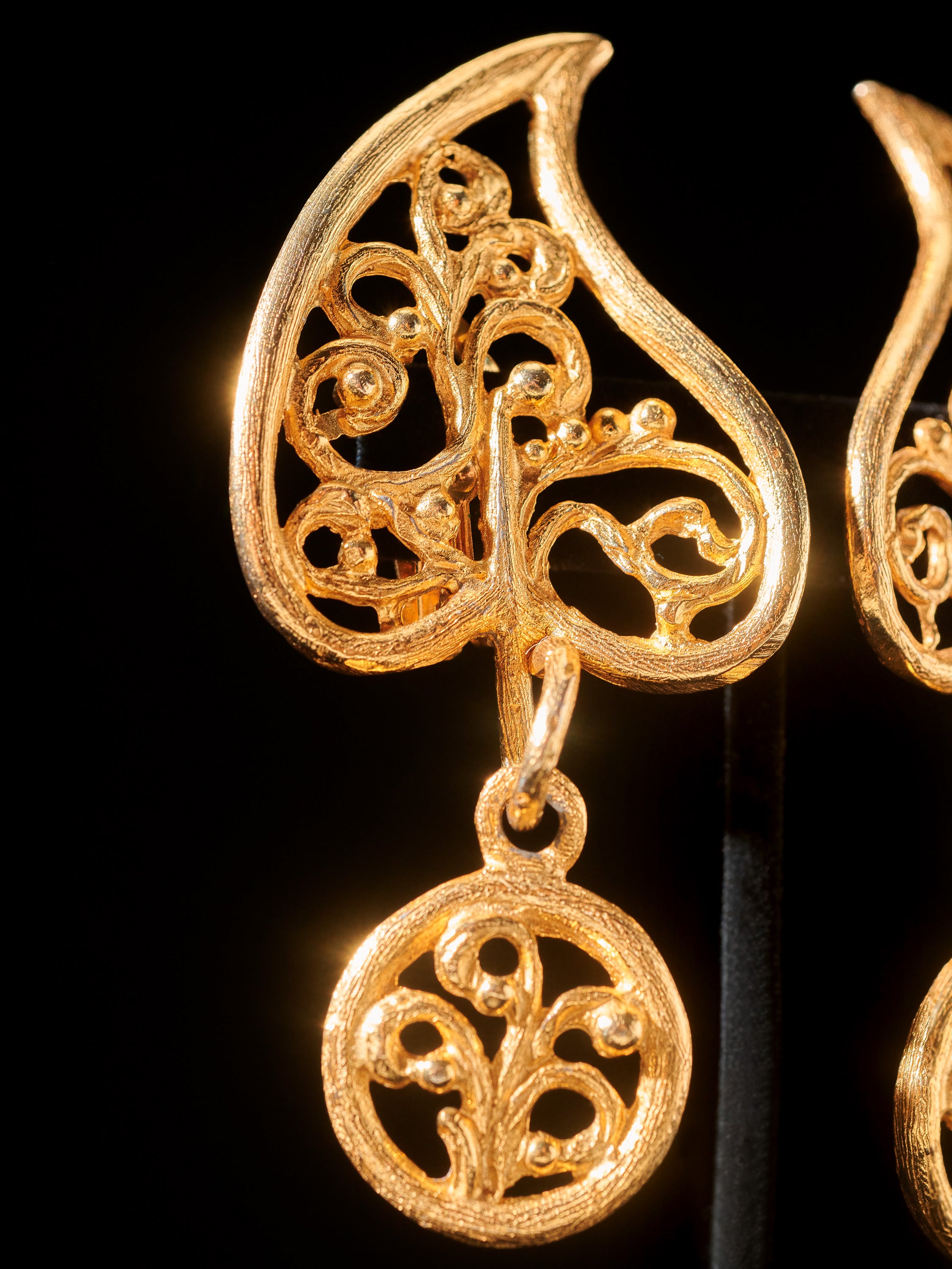 Gold Tone Sculptural Earrings