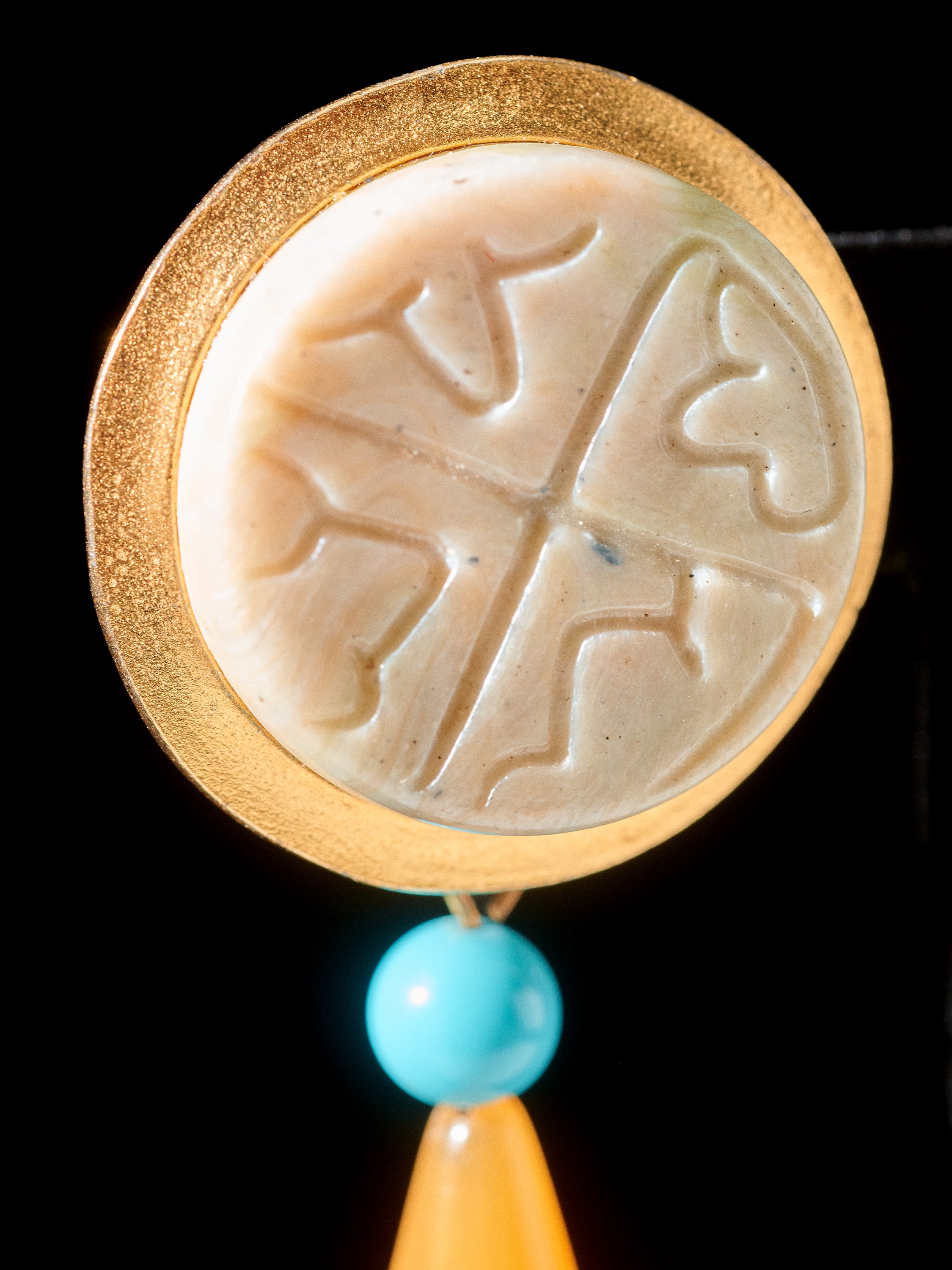 Gold Tone Lucite Earrings