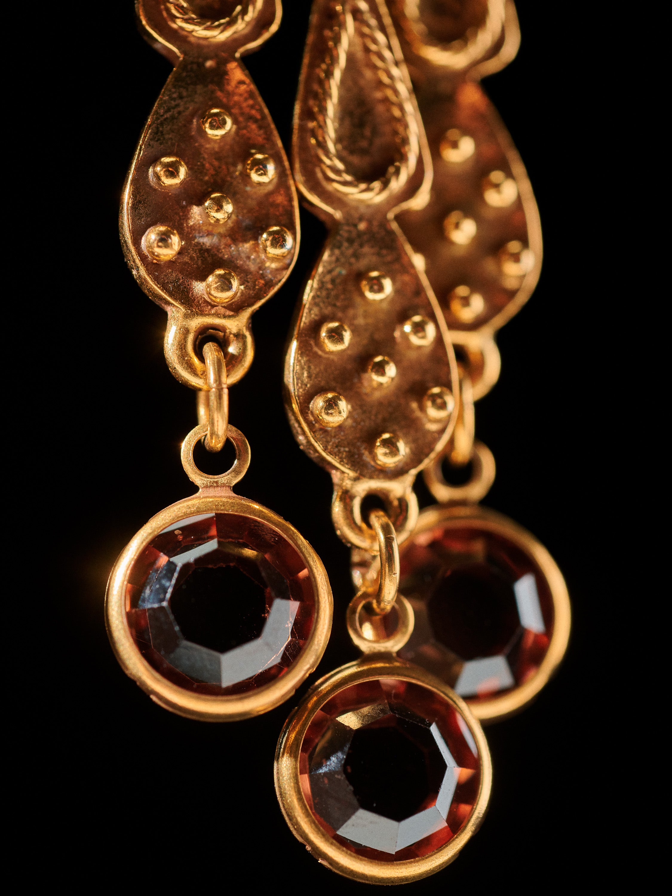 Gold Tone Diamanté Drops Chandelier Earrings