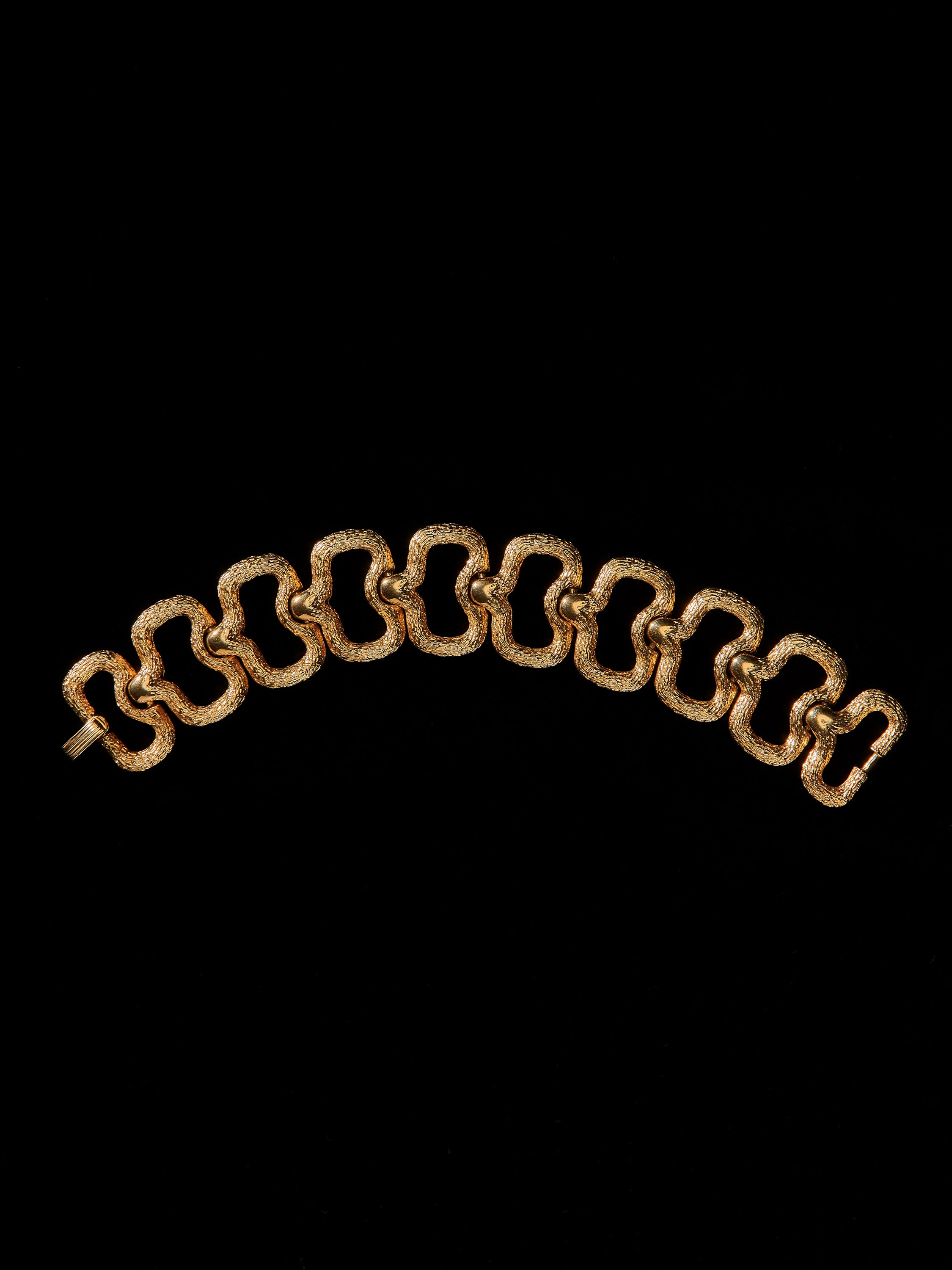 Gold Tone Textured Link Bracelet