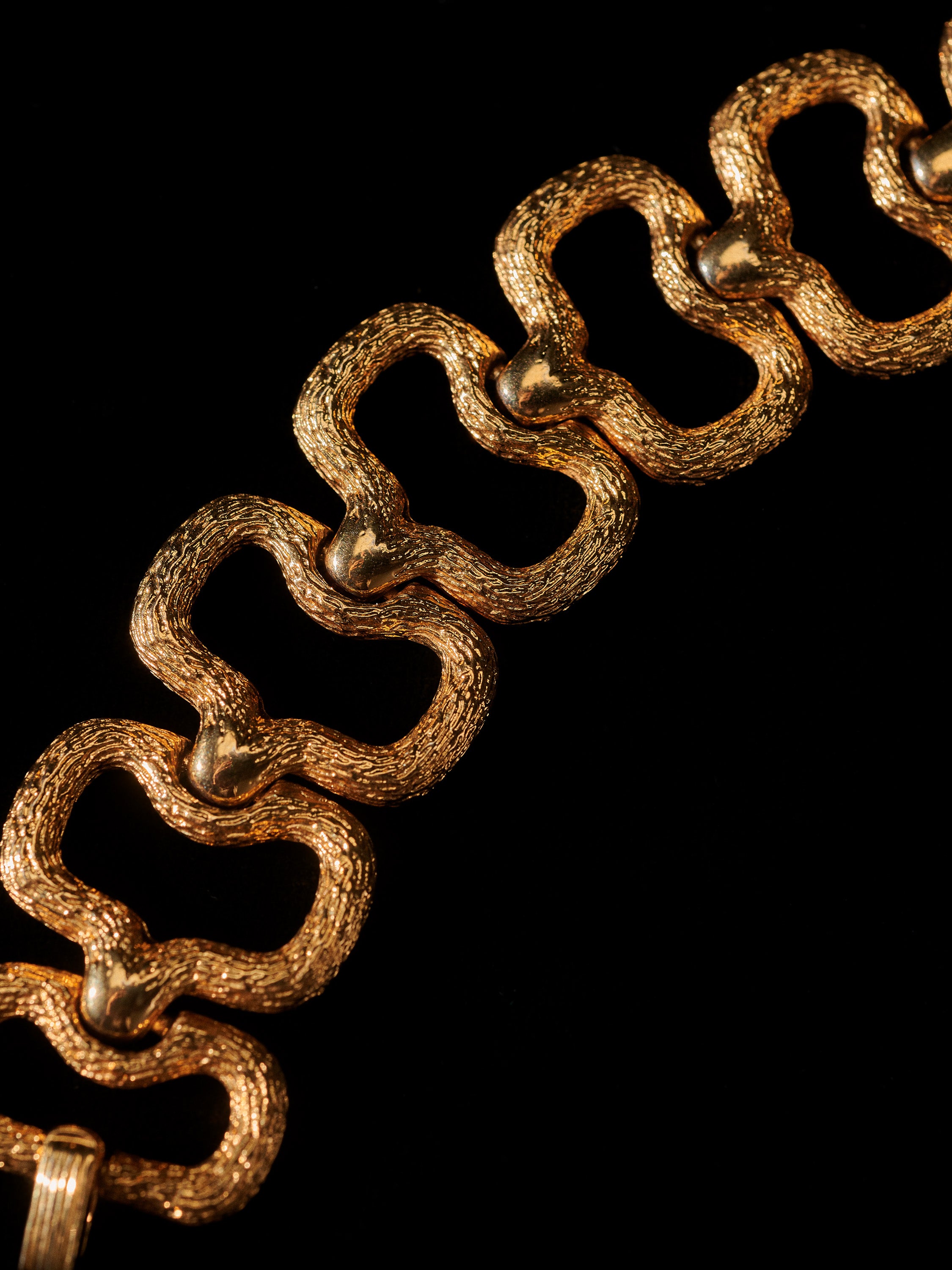 Gold Tone Textured Link Bracelet