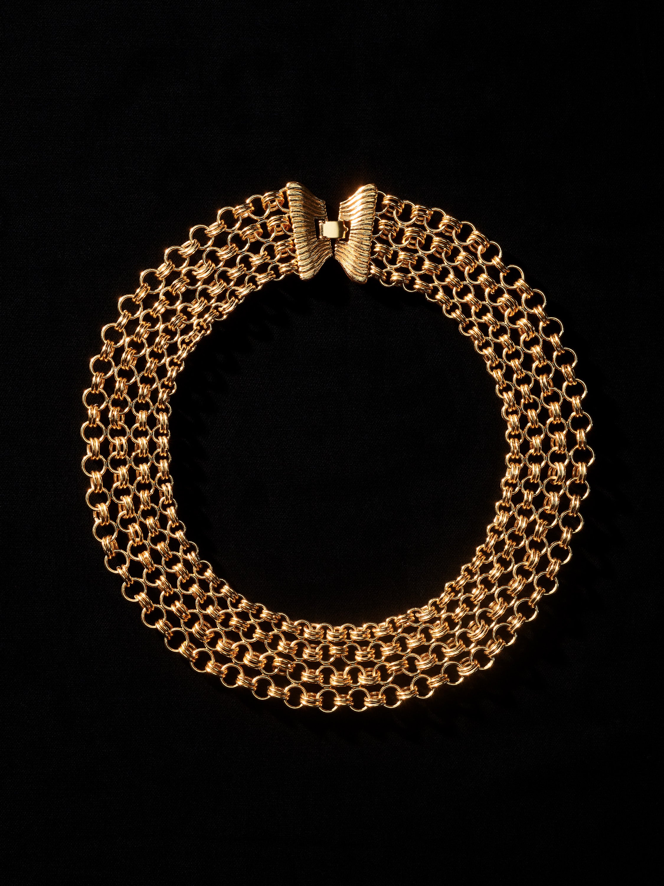 Gold Tone Chainmail Collar Necklace