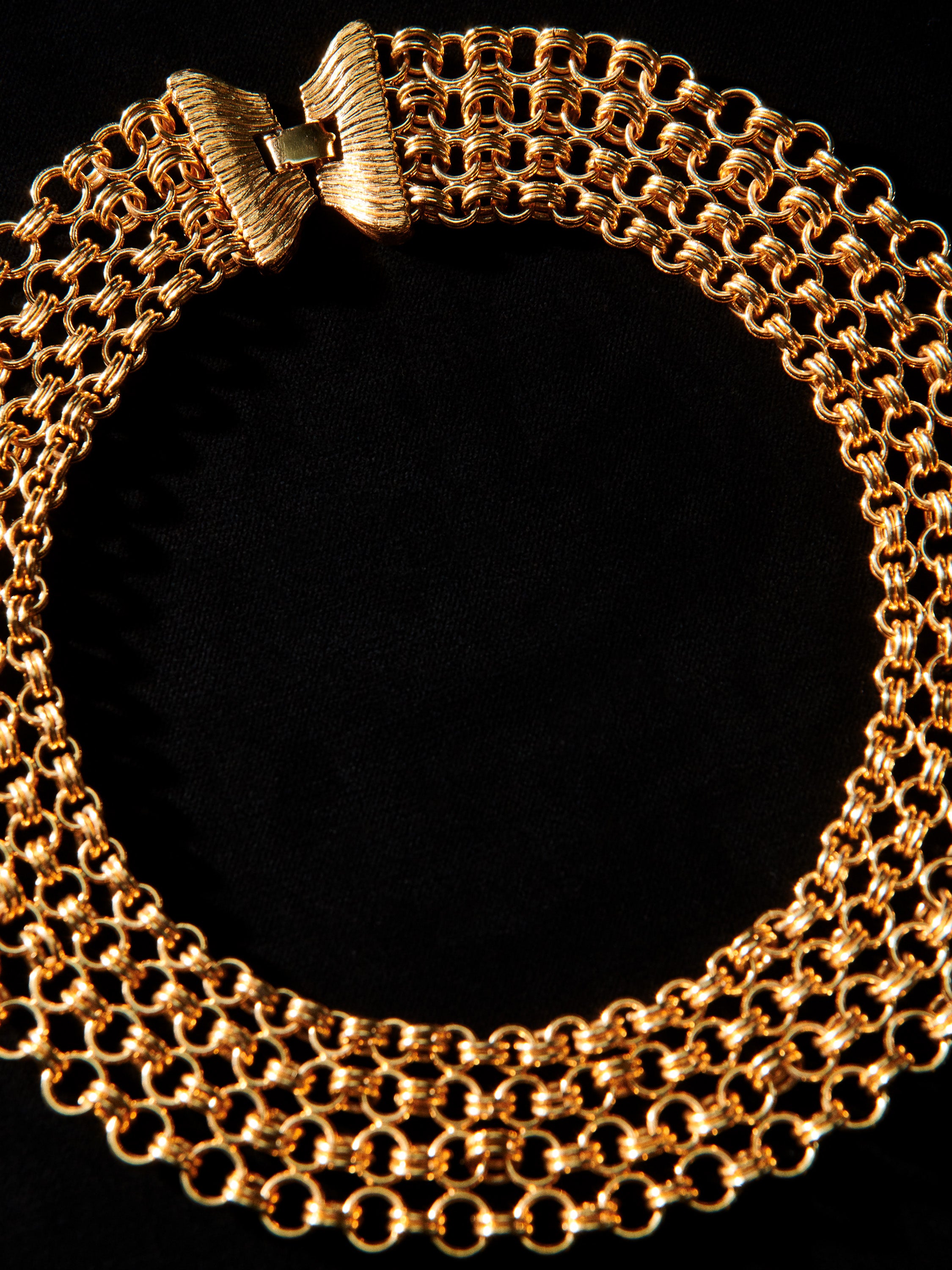 Gold Tone Chainmail Collar Necklace